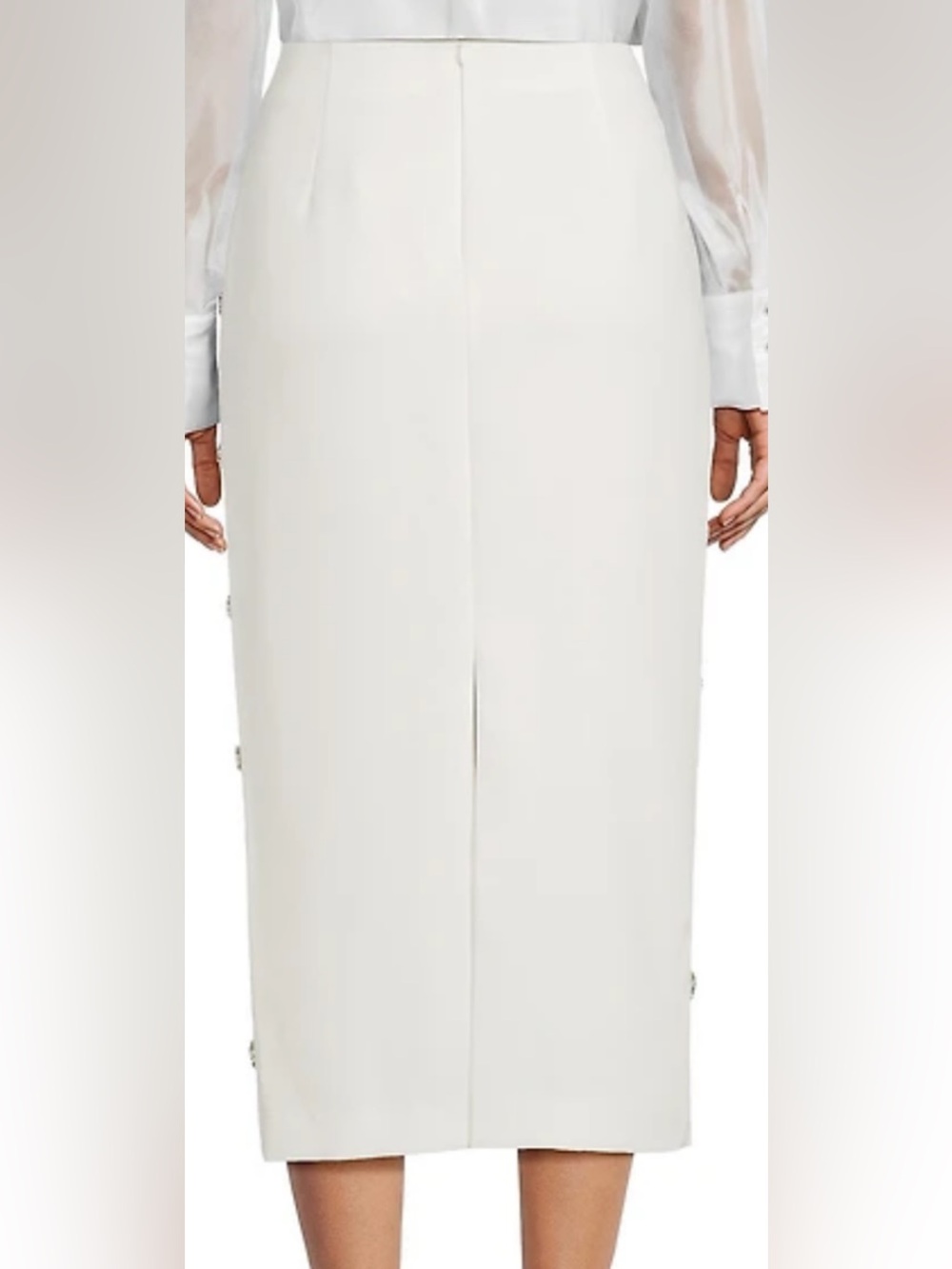 ANTONIO MELANI White Embellished Midi Pencil Skirt - Picture 2 of 6